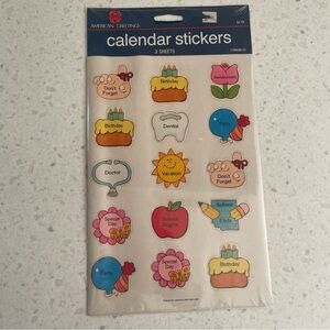 Vintage Americana Greeting Calendar Stickers 45 Stickers Planner 1980's new